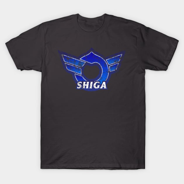 Shiga Prefecture Japanese Symbol Distressed T-Shirt by PsychicCat